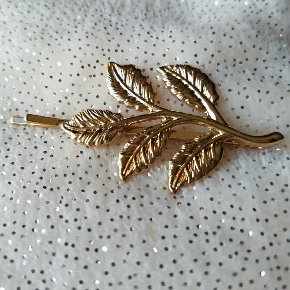 New! Gold Leaf Barette